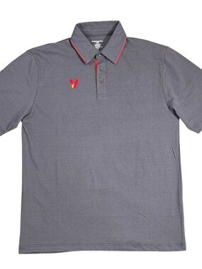 Verizon Wireless Polo Work Shirt Mens Med Grey/Red Cintas Design Collective NWOT